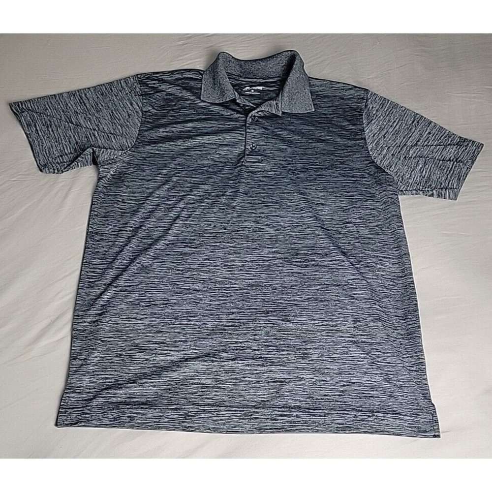 Paragon Adult Performance Medium Grey Striated Polo SM0130 Mens M short sleeve
